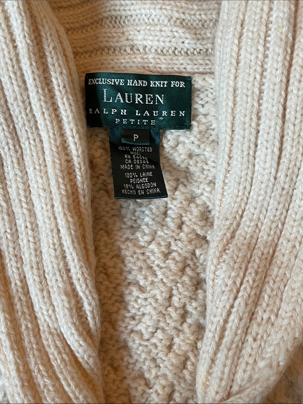 Lauren Ralph Lauren hand knit fisherman sweater - Picture 5 of 5